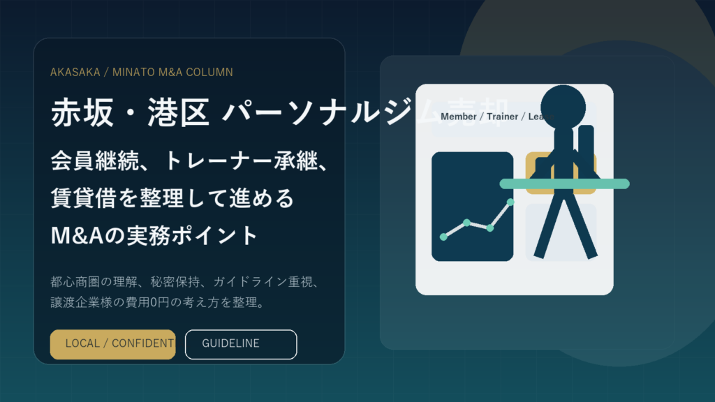 赤坂・港区のパーソナルジム売却と事業承継を表現したアイキャッチ画像